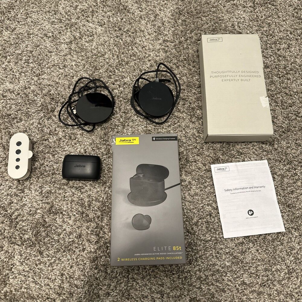 Jabra Elite 85t Black True Wireless Earbuds ANC Charging Case Set OEM